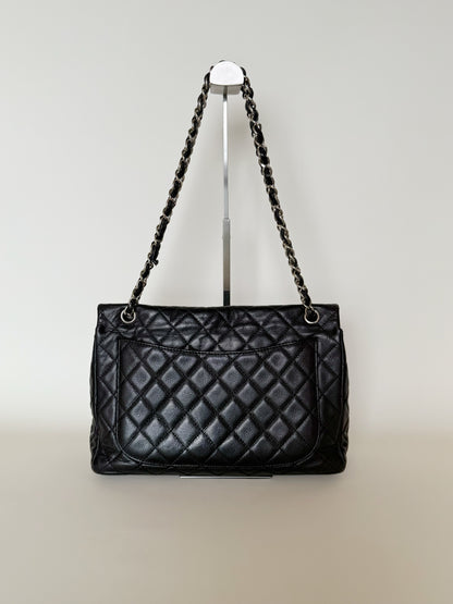 Chanel Vintage Washed Caviar Quilted Single Flap Maxi