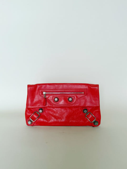 Balenciaga Agneau Giant 12 Silver Hardware Envelope Clutch