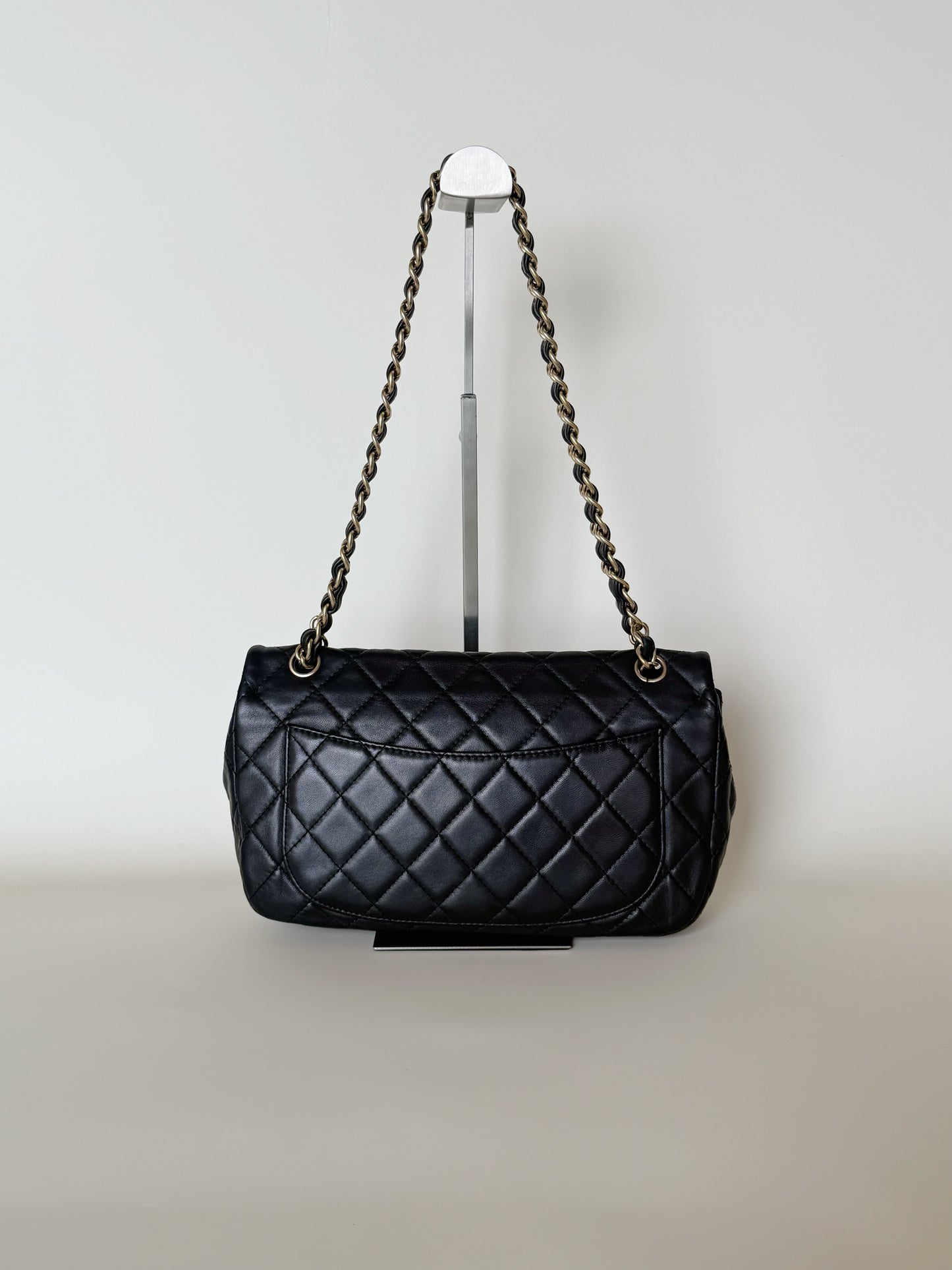 Chanel Lambskin Quilted Medium Precious Jewel Single Flap Black