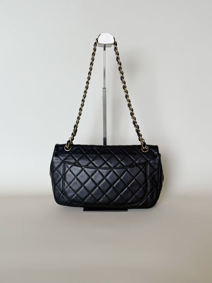 Chanel Lambskin Quilted Medium Precious Jewel Single Flap Black