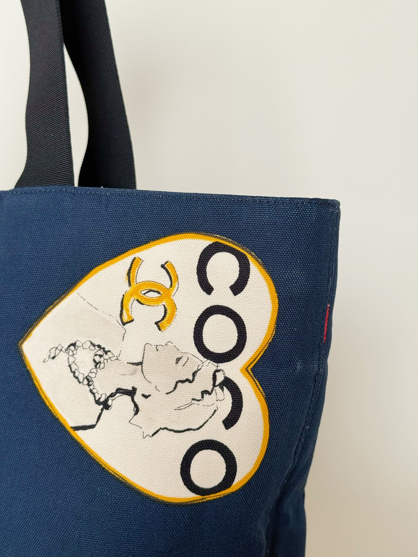 Chanel Canvas Coco Hearts Print Tote