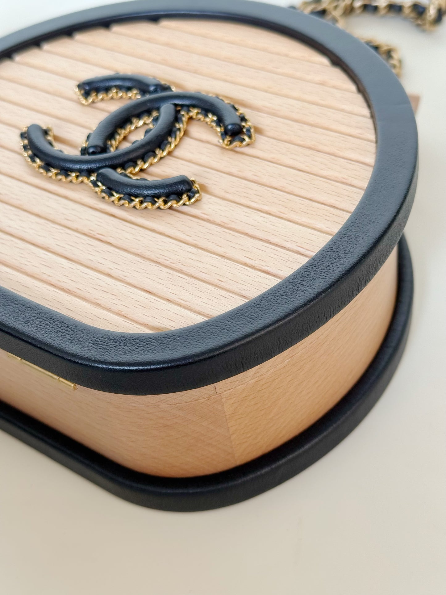 Chanel Lambskin Beechwood Round CC Vanity Case