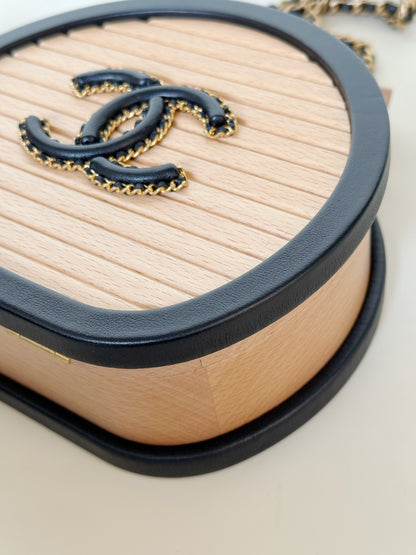 Chanel Lambskin Beechwood Round CC Vanity Case