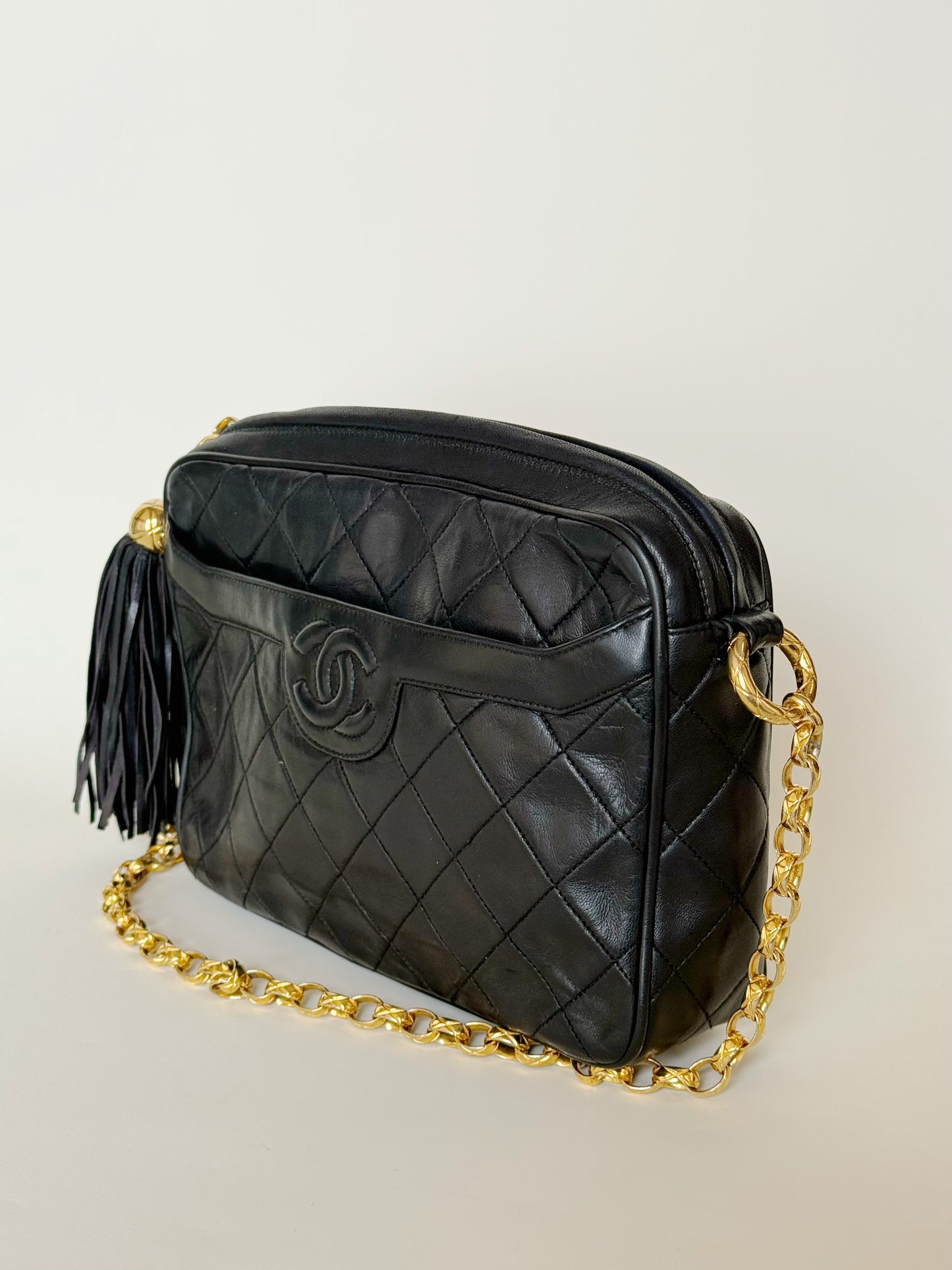 Chanel Leather Camera Tassel Bag