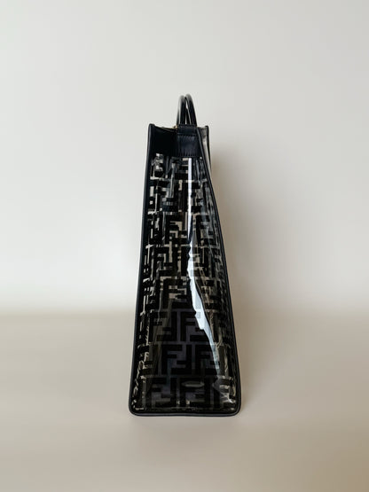 Fendi TPU Vitello Century Plexiglass Runaway Shopper Tote