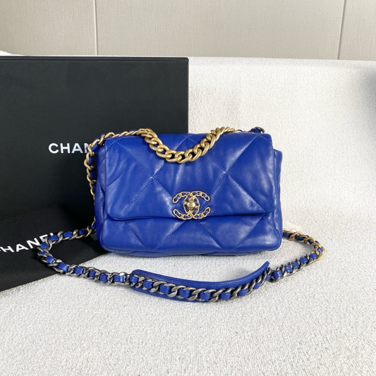 Chanel Goatskin Quilted Chanel 19 Flap Bag