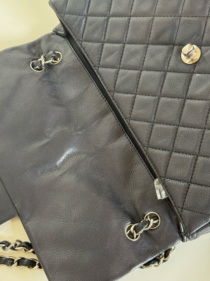 Chanel Vintage Washed Caviar Quilted Single Flap Maxi