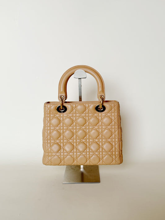 Christian Dior Lambskin Cannage Lady Dior