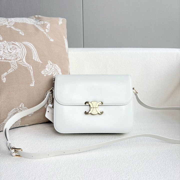 Celine Shiny Calfskin Triomphe Shoulder Bag