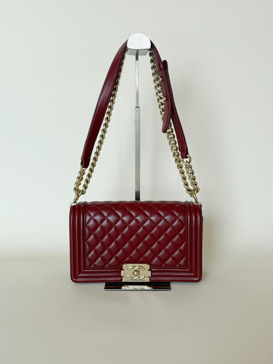 Chanel Lambskin Quilted Medium Boy Flap