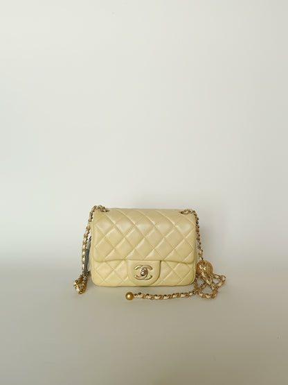 Chanel Mini Pearl Crush Square Flap Bag Lambskin