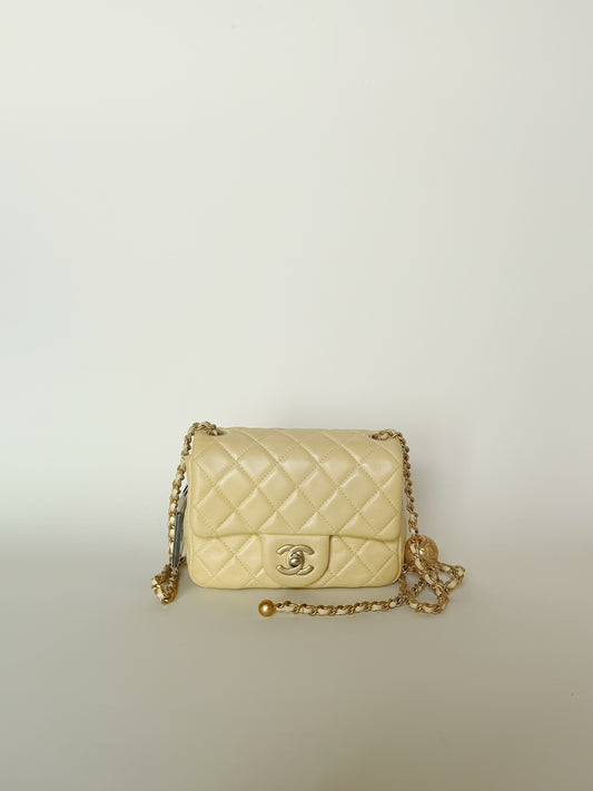 Chanel Mini Pearl Crush Square Flap Bag Lambskin