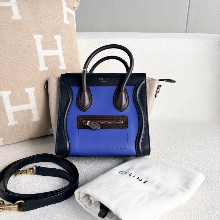 Celine Calfskin Nano TriColor Luggage