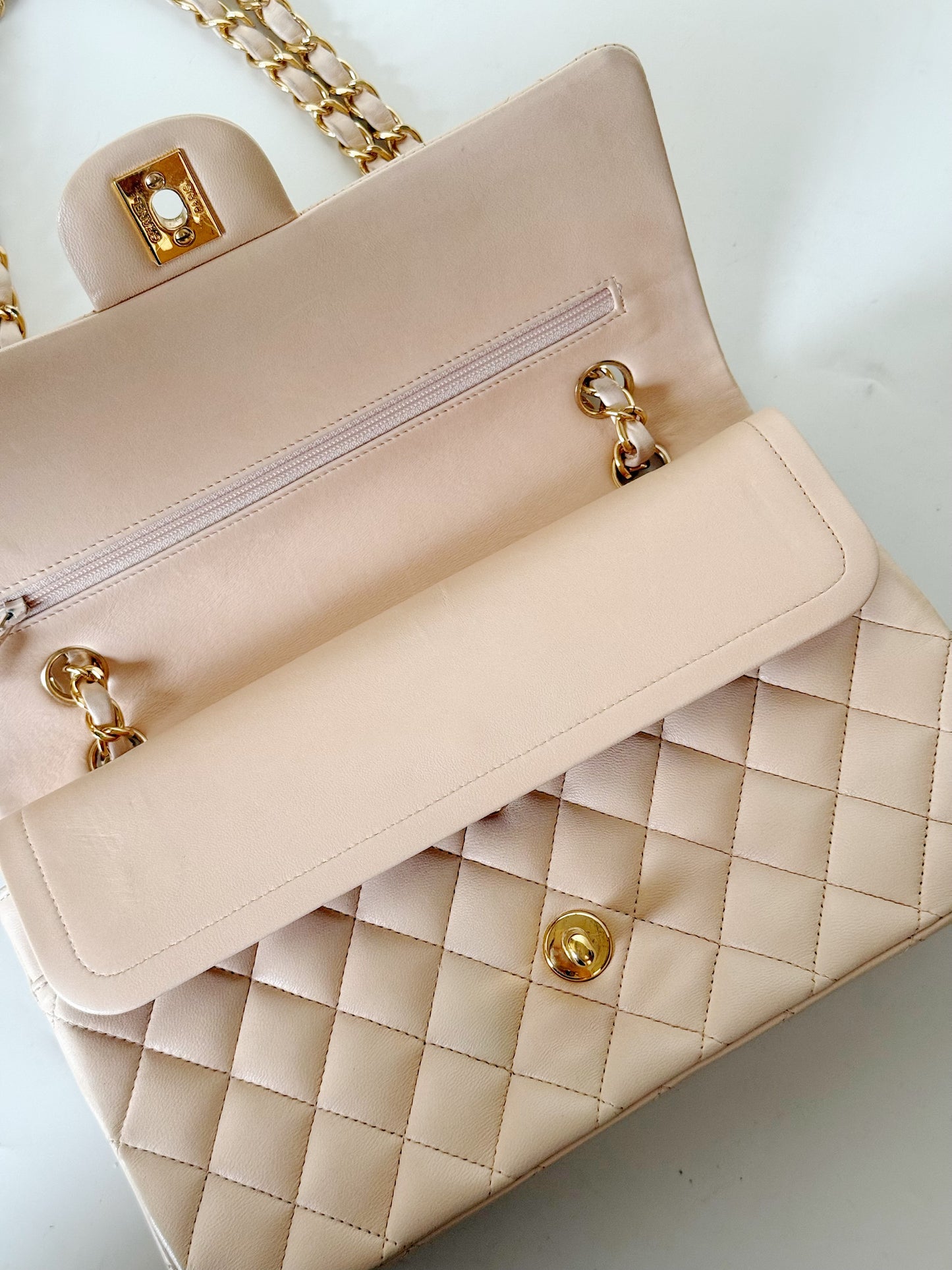 Chanel Lambskin Quilted Double Flap