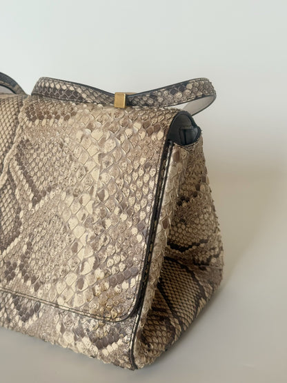 Bottega Veneta Snakeskin BV Angle Shoulder Bag
