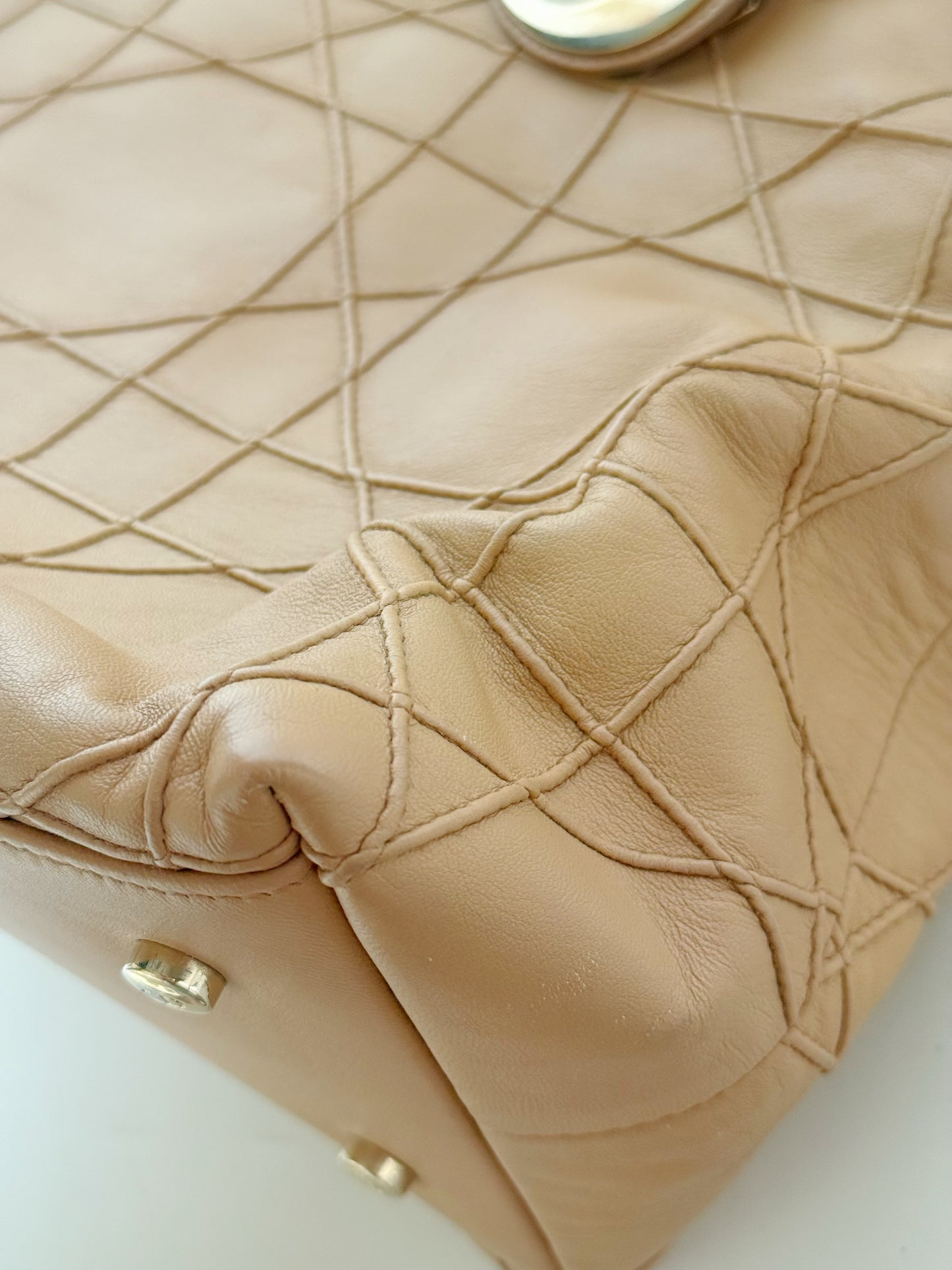 Christian Dior Lambskin Cannage Granville Tote