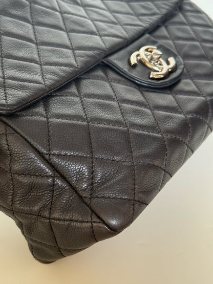 Chanel Vintage Washed Caviar Quilted Single Flap Maxi