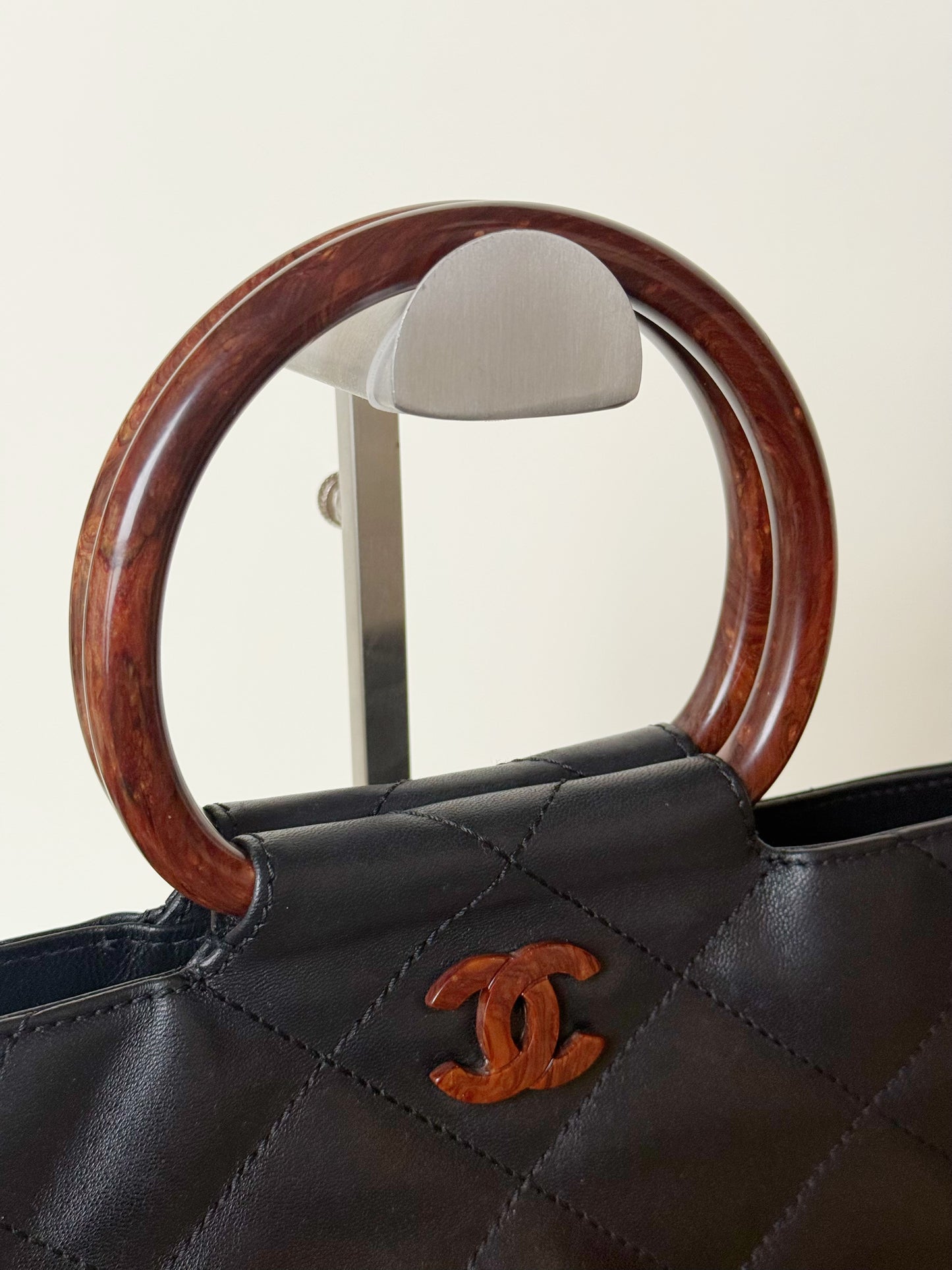 Chanel Vintage Wooden Top Handle Bag