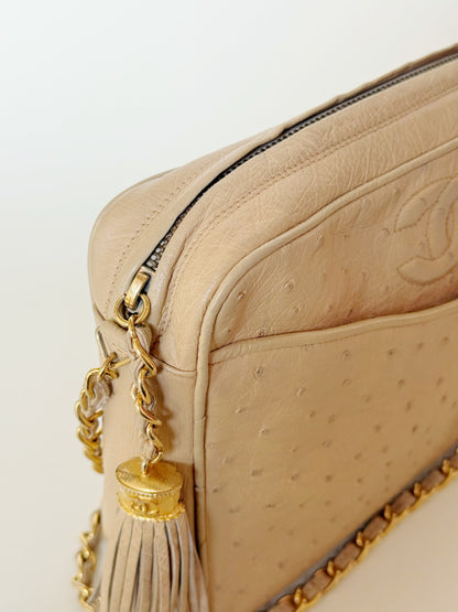 Chanel Vintage Ostrich Camera Bag