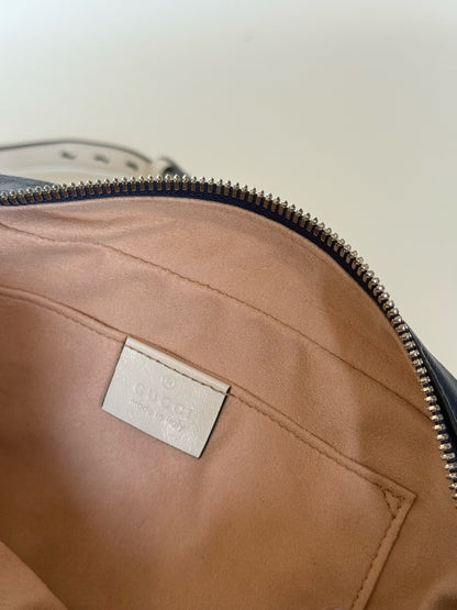 Gucci Vintage Effect Calfskin Matelasse Diagonal Torchon GG Marmont Chain Shoulder Bag