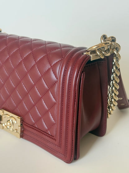 Chanel Lambskin Quilted Medium Boy Flap