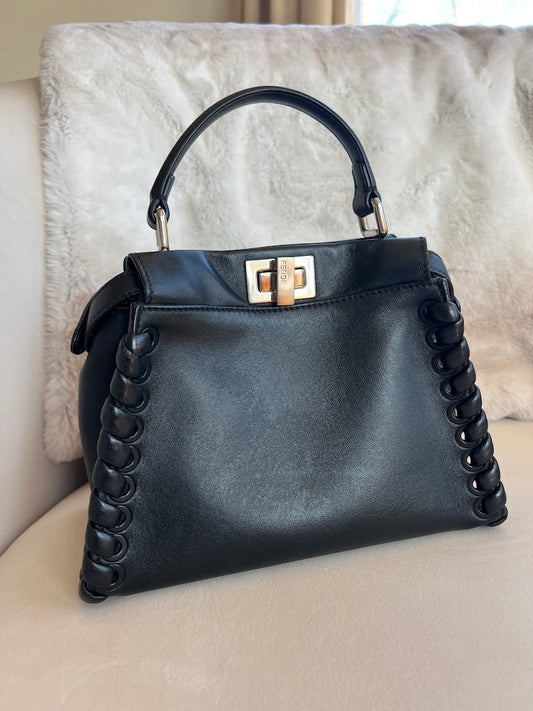 Fendi Nappa Lace Up Peekaboo Iconic Satchel