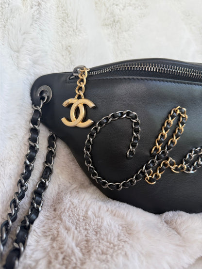 Chanel Written in Chain 20s Signe Waist Bag