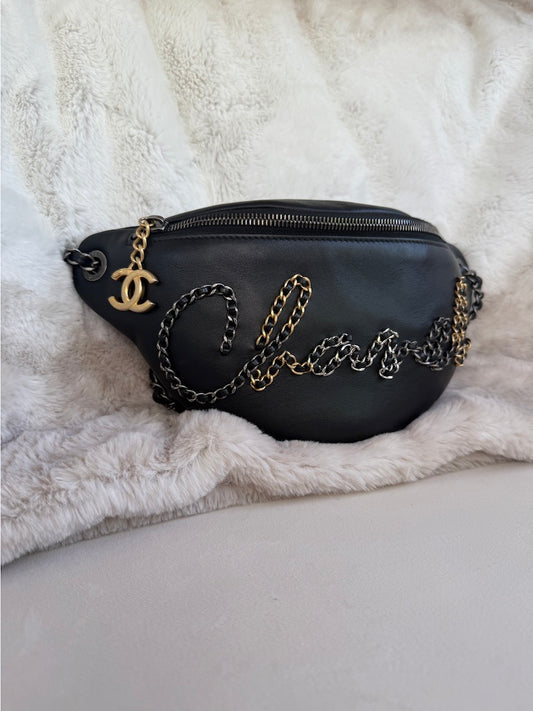 Chanel Written in Chain 20s Signe Waist Bag