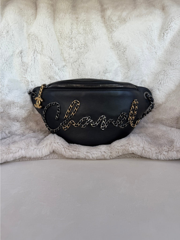 Chanel Written in Chain 20s Signe Waist Bag