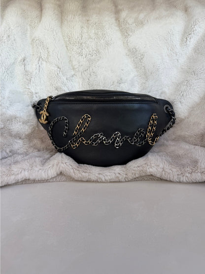 Chanel Written in Chain 20s Signe Waist Bag