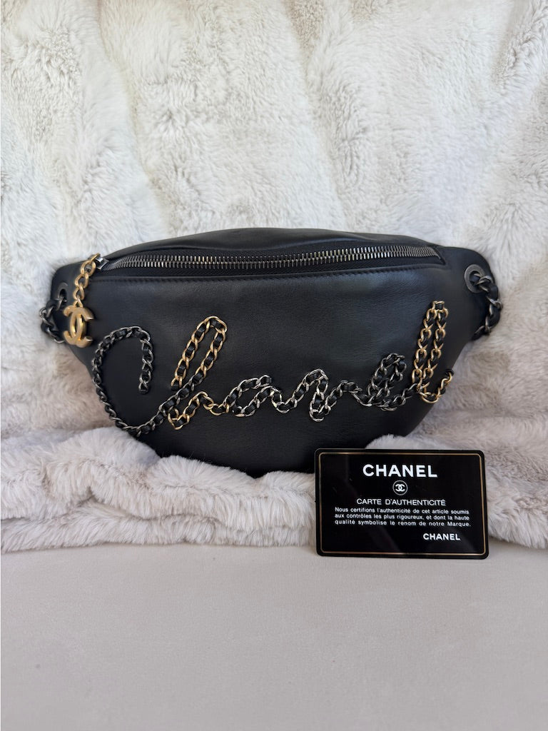 Chanel Written in Chain 20s Signe Waist Bag