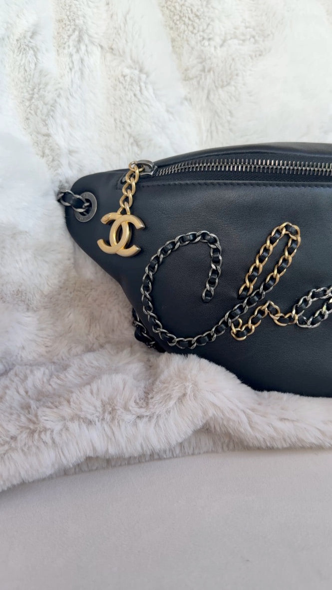 Chanel Written in Chain 20s Signe Waist Bag